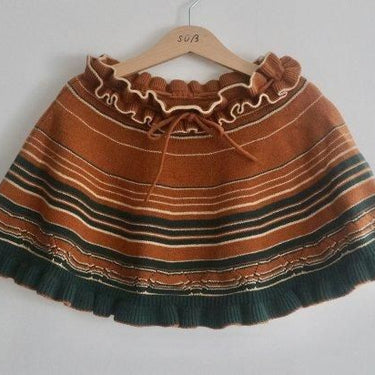 süß ジュース Knit Cape Skirt CAMEL×GREEN 0001-0529