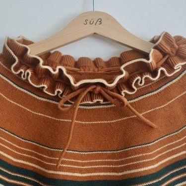 süß ジュース Knit Cape Skirt CAMEL×GREEN 0001-0529