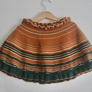 süß ジュース Knit Cape Skirt CAMEL×GREEN 0001-0529