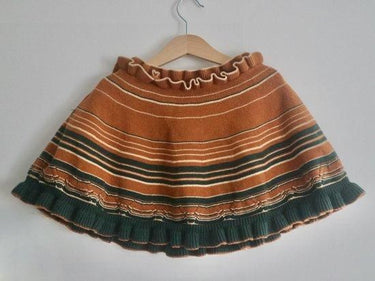 süß ジュース Knit Cape Skirt CAMEL×GREEN 0001-0529