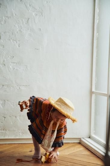 süß ジュース Knit Cape Skirt CAMEL×GREEN 0001-0529