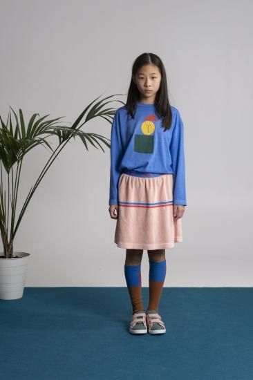★50%OFF★2023AW★BONMOT ORGANIC ボンモット オーガニック Sock bonmot color block Fresh blue AW23-SOCK-FBL