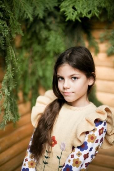 ★40%OFF★2023AW★Kalinka Kids カリンカキッズ Flower Blouse Natural/Blue