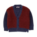 ★40%OFF★2023AW★tinycottons タイニーコットンズ COLOR BLOCK CARDIGAN maroon/navy AW23-325
