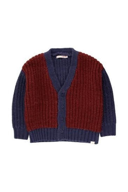 ★40%OFF★2023AW★tinycottons タイニーコットンズ COLOR BLOCK CARDIGAN maroon/navy AW23-325