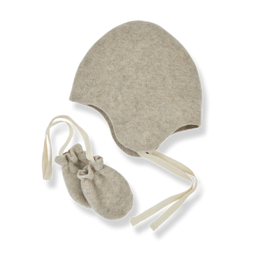 ★40％OFF★2023AW★1+in the family ワンモアインザ・ファミリー TANIT beanie & mittens beige #446412011