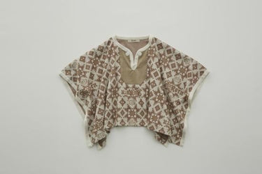 ★50%OFF★2023AW★eLfinFolk エルフィンフォルク Eight Star Jaquard Poncho beige elf-232J09
