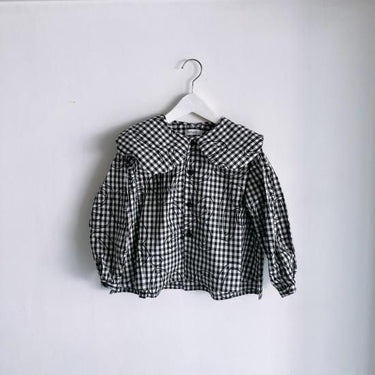 ★2023AW★frankygrow フランキーグロウ Lett. Wata COLLAR SHIRT BLACK CHECKED×BLACK Lett. 23FWSH-071