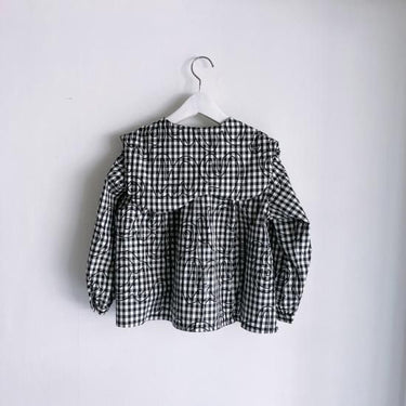 ★2023AW★frankygrow フランキーグロウ Lett. Wata COLLAR SHIRT BLACK CHECKED×BLACK Lett. 23FWSH-071