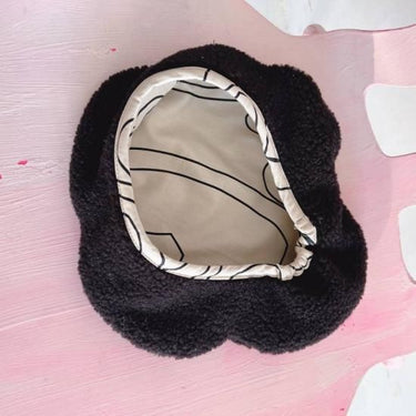 ★50％OFF★2023AW★frankygrow フランキーグロウ REVERSIBLE BERET BLACK BOA – BEIGE 23FWHT-132