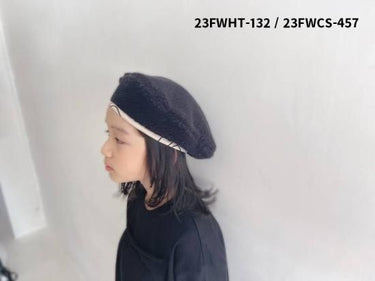 ★50％OFF★2023AW★frankygrow フランキーグロウ REVERSIBLE BERET BLACK BOA – BEIGE 23FWHT-132