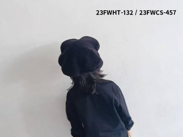 ★50％OFF★2023AW★frankygrow フランキーグロウ REVERSIBLE BERET BLACK BOA – BEIGE 23FWHT-132