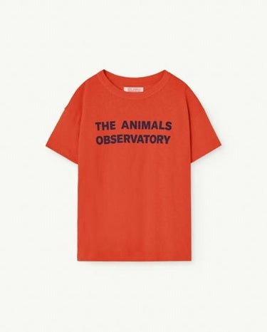 ★BASIC★The Animals Observatory ORION KIDS T-SHIRT Red F23114_251_BG 251
