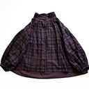 ★2023AW★michirico ミチリコ Chocolate check high collar shirts チャコール MR23AW-17(womens)