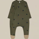 organic zoo オーガニックズー Olive Dots Suit w/ contrast feet 13ODSLOZ