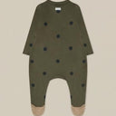 organic zoo オーガニックズー Olive Dots Suit w/ contrast feet 13ODSLOZ