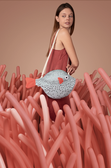 Donfisher ドンフィッシャー Pufferfish Big Aqua フグショルダーバッグ アクア
