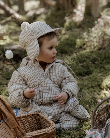 ★40%OFF★garbo&friends ガルボアンドフレンズ Checks Olive Winter Baby Hat GF79137230-5300
