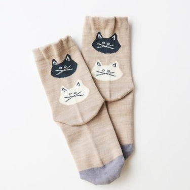 stample スタンプル 靴下 ネコ・ねこ・猫 クルーソックス３Ｐ 72821