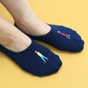KIVISDOU キビスドウ 靴下 ウォーキング刺繍 フットカバーソックス ２Ｐ navy×green k10306
