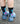 KIVISDOU キビスドウ 靴下 デカルコマニー クルーソックス black×lightblue ２Ｐk40643