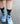 KIVISDOU キビスドウ 靴下 デカルコマニー クルーソックス black×lightblue ２Ｐk40643