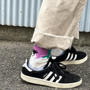 KIVISDOU キビスドウ 靴下 デカルコマニー クルーソックス black×lightblue ２Ｐk40643