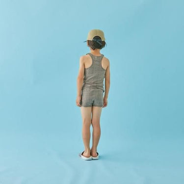 ★2024SS★MOUN TEN. マウンテン swim tanktop khaki check MW04-1149