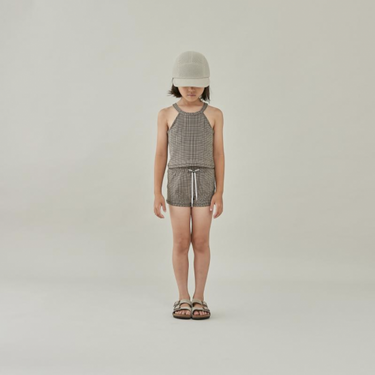 MOUN TEN. マウンテン swim shorts khaki check MW06-1151 MW06-1748