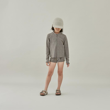 MOUN TEN. マウンテン swim shorts khaki check MW06-1151 MW06-1748