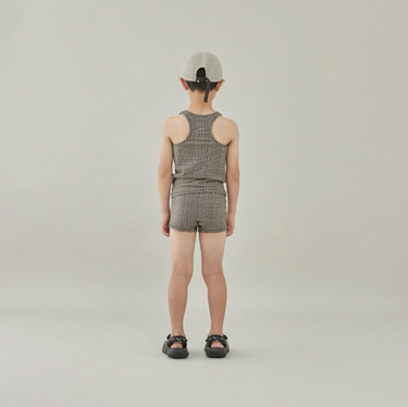 MOUN TEN. マウンテン swim shorts khaki check MW06-1151 MW06-1748