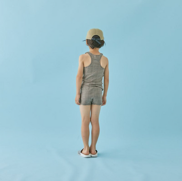 MOUN TEN. マウンテン swim shorts khaki check MW06-1151 MW06-1748
