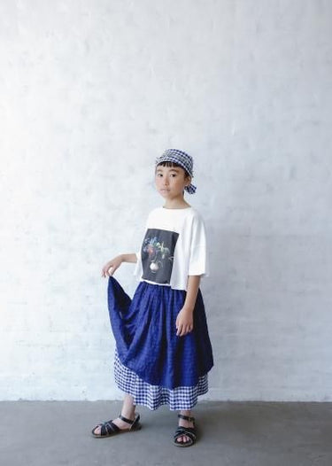 ★40%0FF★2024SS★michirico ミチリコ Flower T ホワイト MR24SS-02 (kids/womens/mens)