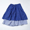 ★40%OFF★2024SS★michirico ミチリコ Shirring check layered skirts 黒×青チェック MR24SS-21(kids)
