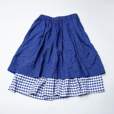 ★40%OFF★2024SS★michirico ミチリコ Shirring check layered skirts 黒×青チェック MR24SS-21(kids)