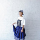 ★40%OFF★2024SS★michirico ミチリコ Shirring check layered skirts 黒×青チェック MR24SS-21(kids)