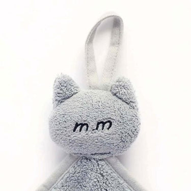 松尾ミユキ タオルハンカチ Matsuo Miyuki Cat Face Towel Light Gray 110282
　