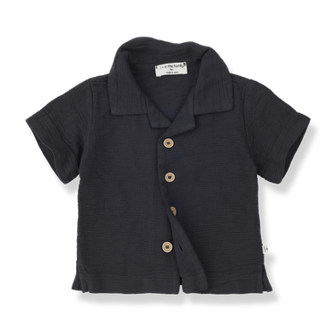 ★40%0FF★2024SS★1+in the family ワンモアインザ・ファミリー DAVID s.sleeve shirt anthracite #456413411