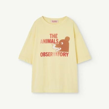 ★40%0FF★2024SS★The Animals Observatory ROOSTER OVERSIZE KIDS+ T-SHIRT Soft Yellow_Bear S24021_081_CN