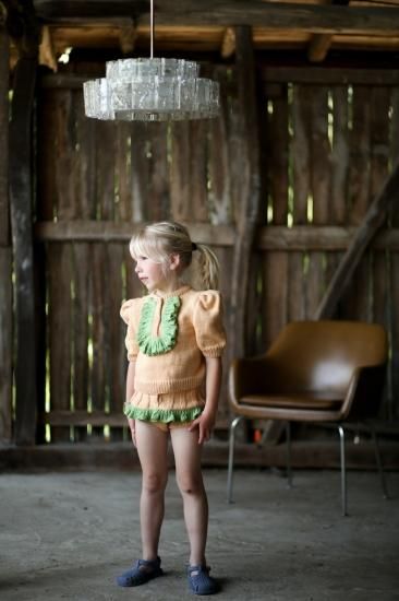 ★40%0FF★2024SS★Kalinka Kids カリンカキッズ Stella Sweater Marigold/Forest