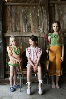 ★40%0FF★2024SS★Kalinka Kids カリンカキッズ Stella Sweater Marigold/Forest