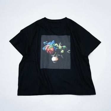 ★40%0FF★2024SS★michirico ミチリコ Flower T ブラック MR24SS-02 (kids/womens/mens)
