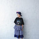★40%0FF★2024SS★michirico ミチリコ Flower T ブラック MR24SS-02 (kids/womens/mens)
