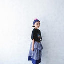 ★40%0FF★2024SS★michirico ミチリコ Flower T ブラック MR24SS-02 (kids/womens/mens)