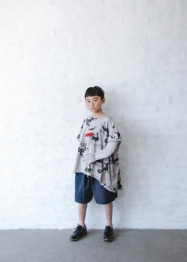 ★40%0FF★2024SS★michirico ミチリコ Souvenir  big T グレー MR24SS-10 (kids/womens)