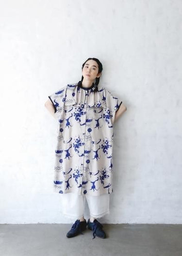 ★40%OFF★2024SS★michirico ミチリコ Souvenir front open dress サファイアブルー MR24SS-18(womens)