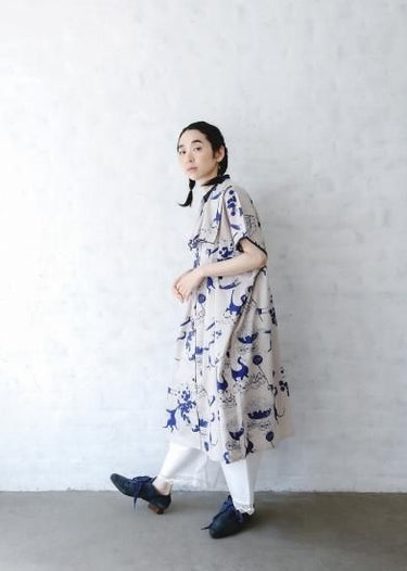 ★40%OFF★2024SS★michirico ミチリコ Souvenir front open dress サファイアブルー MR24SS-18(womens)