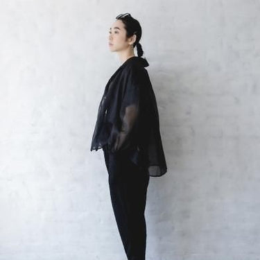 ★40%0FF★2024SS★michirico ミチリコ Organza shirts ブラック MR24SS-31(womens)