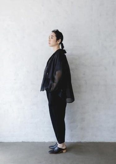 ★40%0FF★2024SS★michirico ミチリコ Organza shirts ブラック MR24SS-31(womens)