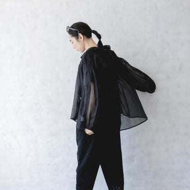 ★40%0FF★2024SS★michirico ミチリコ Organza shirts ブラック MR24SS-31(womens)